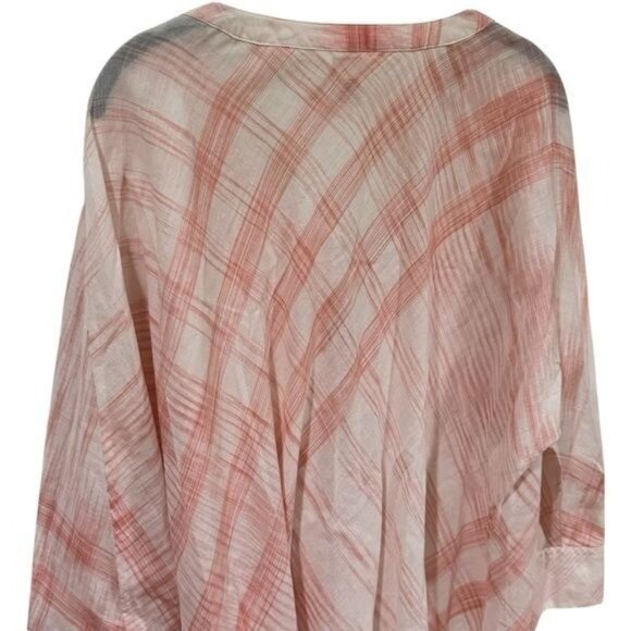 Sundance Plaid Three Quarter Sleeve Tunic Blouse Peasant Cottagecore Boho L - Picture 7 of 10